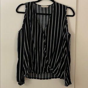 Black and white striped top
